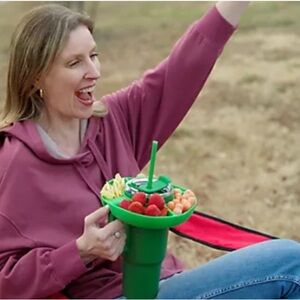NWT Primula 40oz Double Wall Tumbler w/ Snack Tray Color Purple